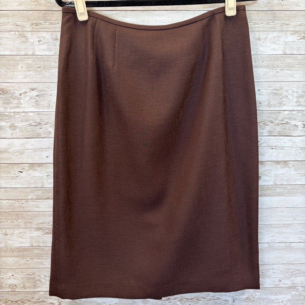 Vtg Le Suit Women 10 Skirt Suit Blazer Coral/Brown 2 Piece Tailored Equestrian - Picture 4 of 14